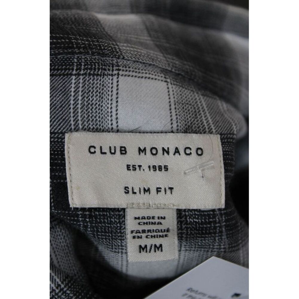 Club Monaco Mens Black Collared Long Sleeve Button-Down Cotton Shirt Size M - Picture 7 of 7